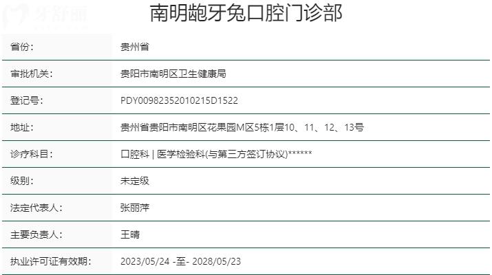 貴陽齙牙兔口腔資質
